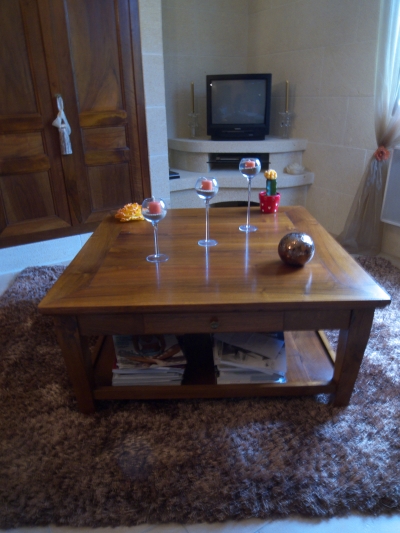 table basse carrée noyer 1